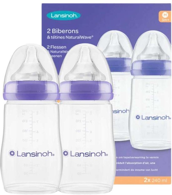 Lansinoh - NaturalWave Babyflessen - 240 ml - 2st van Lansinoh