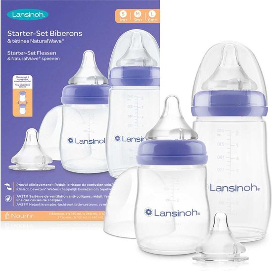 Lansinoh - NaturalWave - Spenen en Babyflesjes Starterset 76320 - Kunststof