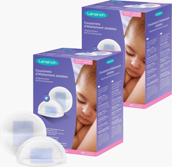 Lansinoh Wegwerp Zoogcompressen - 2 x 60 stuks van Lansinoh