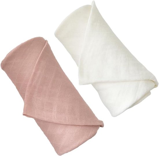 Large Muslin Cloths for Baby Girl 2-Pack 120 x 120cm Muslin Swaddle Wrap Blankets Large Muslin Squares and Receiving Blanket for Newborn Baby Essentials Organic van Merkloos