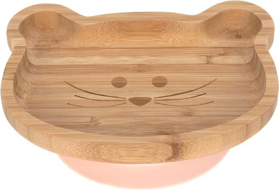 Lässig 4Babies & Kids Bord bamboo/hout met zuignap silicone little chums mouse van LÄSSIG