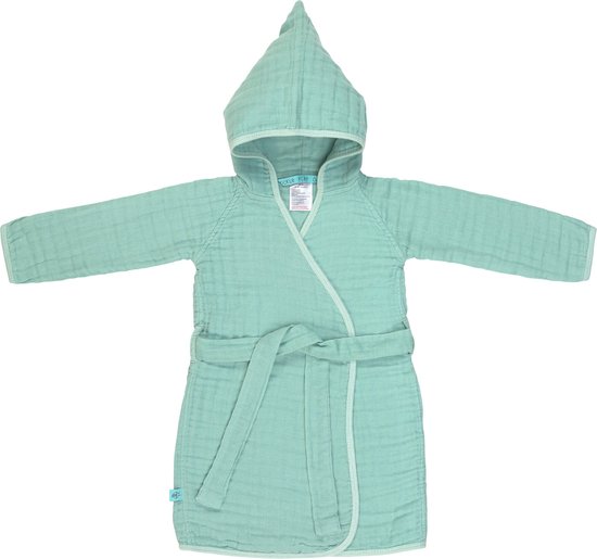Lässig - Badjas - Mousseline - Mint - maat 80-86cm van LÄSSIG