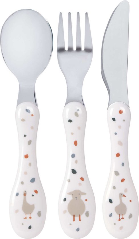 Lässig Cutlery 3 pcs Tiny Farmer Sheep/Goose van LÄSSIG