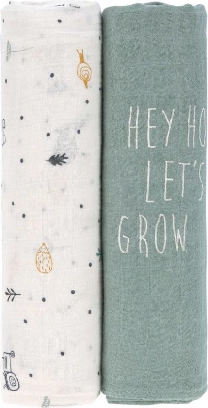 Lässig Hydrofiele luier swaddle doek 120x120cm XL Garden Explorer boys 2 stuks van LÄSSIG