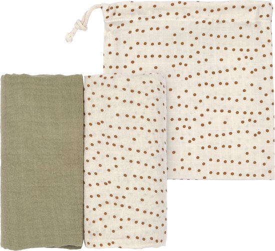 Lässig Hydrofiele luier - swaddle doek 2 stuks in Karamel 80 x 80 cm van LÄSSIG