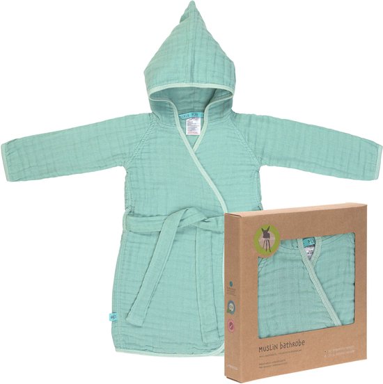 LÄSSIG KINDERBADJAS MOUSSELINE BADJAS 12 18 MAANDEN Mint van Merkloos
