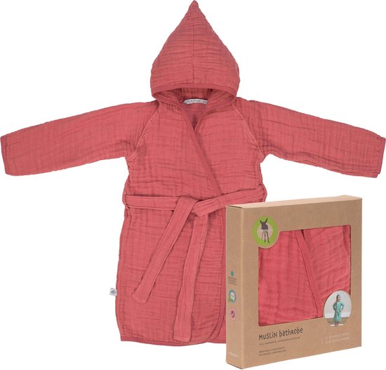 LÄSSIG KINDERBADJAS MOUSSELINE BADJAS 12 18 MAANDEN Rosewood van LÄSSIG
