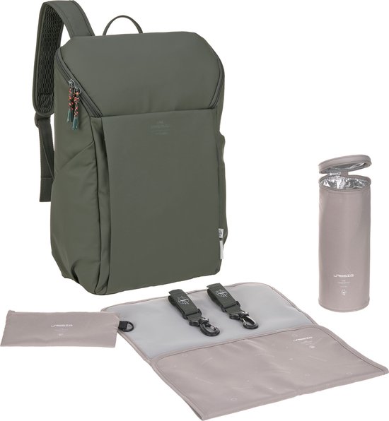 Lässig Luiertas Green Label Slender Up Backpack Rugzak olive van Merkloos