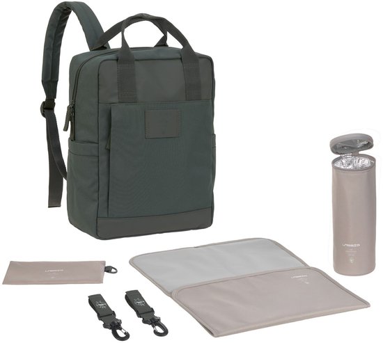 Lässig luiertas Green Label Vividal Backpack rugzak dark olive van Lässig