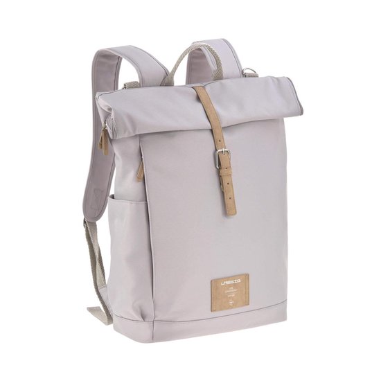 LÄSSIG Luiertas Rolltop Backpack rugzak incl verschoningsmatje grijs van LÄSSIG