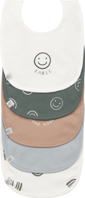 Lässig Slabbetje 5 stuks Tiny Smile 3 tot 18 maanden van LÄSSIG