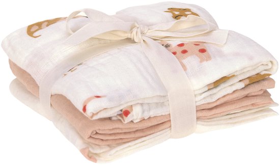 Lässig Swaddle & Burp Blanket M - Little Mateys - Spicy Orange - 3 stuks