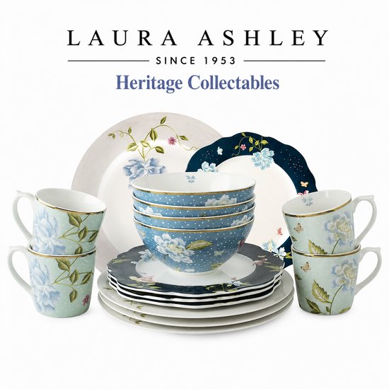 Laura Ashley Heritage Collectables Serviesset 4 persoons - 16 Delig