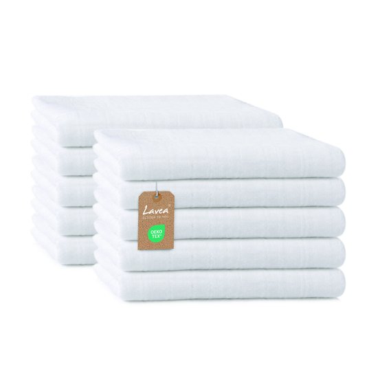 Lavea® 10 Pack Hydrofiele Doeken 70x70 cm – 100% katoen – zachte en absorberende doeken voor voeden, verschonen & babyzorg - Wit