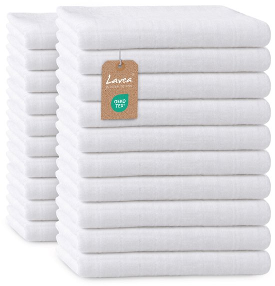 Lavea® 20 Pack Hydrofiele Doeken 70x70 cm – 100% katoen – zachte en absorberende doeken voor voeden, verschonen & babyzorg - Wit