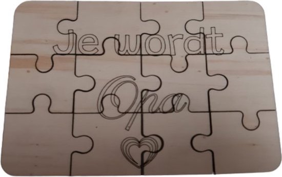 LBM zwangerschapsaankondiging puzzel - Je wordt opa - Hout van LBM