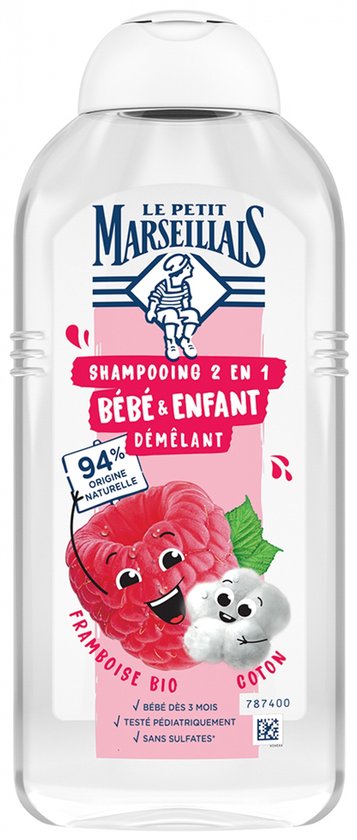 Le Petit Marseillais 2in1 Ontwarrende Shampoo Voor Baby's en Kinderen Framboos Katoen 300 ml van Merkloos
