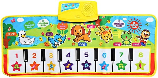 LEADSTAR Muziekmat- Speelgoed Voor Kinderen- 2 Jaar- Muziekmat- Baby- 71 x 28 CM - 8 Dierengeluiden- Modes- Multi-Tapijt- Dansmat- Vloermat- Educatief Speelgoed Voor Kinderen- Meisjes En Jongens van Lea
