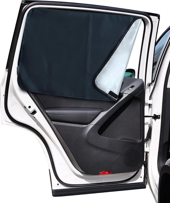 Lechin Sun Shade Car Curtain for Side Windows - Universal Sun Visor with Magnets - Reflects and Absorbs UV & Sunlight - 2 pcs van Lechin