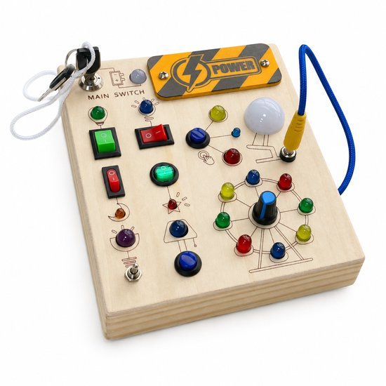 Leefico Montessori Busy Board - Activiteitenbord voor Peuters - Sensorisch Speelgoed - Houten Speelgoed voor Peuters en Kleuters van Leefico