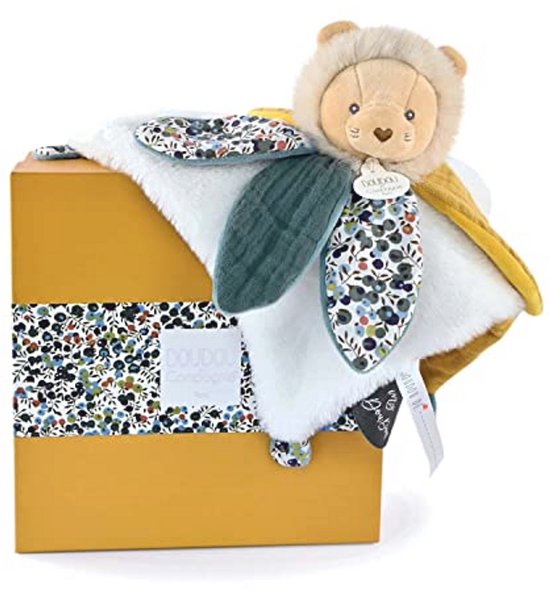 Leeuw knuffeldier met bloemblaadjes - Geel - 27 cm - Perfect cadeau voor geboorte - Knuffel voor jongens en meisjes - Levenslange garantie van Merkloos