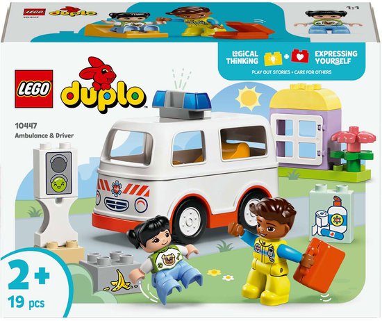 LEGO DUPLO Ambulance met chauffeur voor fantasiespel - 10447 van Lego.