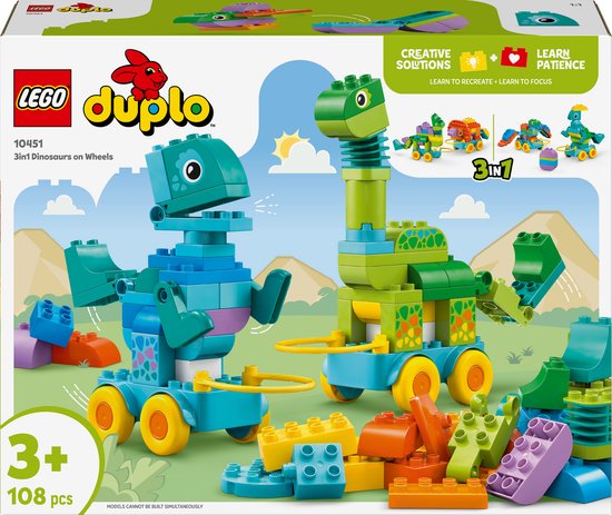 LEGO® DUPLO® Stad 3-in-1 Dinosaurussen op Wielen - 10451 van LEGO