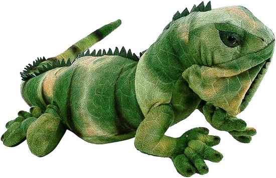 Leguaan Knuffeldier - Reptiel Pluche - Spelen Knuffelen - Machinewasbaar - 70 cm - Groen van Merkloos