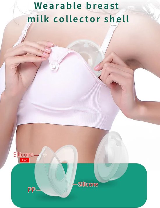 Lekschalen met afsluitbaar schenktuitje | Schelpen voor collectie Moedermelk t.v.v. zoogkompressen | 2 stuks van Medela