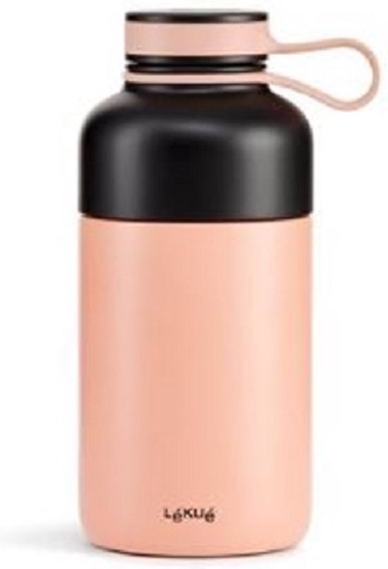 Lékué dubbelwandige isoleerfles uit rvs met filter roze 300ml van Lékué