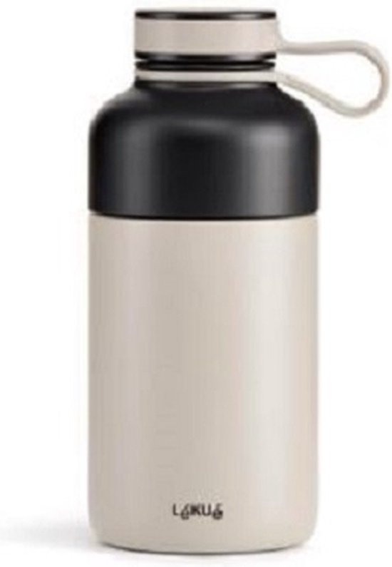 Lékué dubbelwandige isoleerfles uit rvs met filter taupe 300ml van Lékué