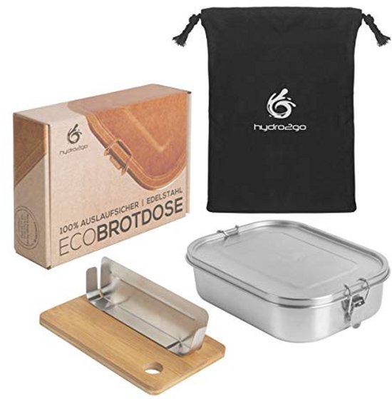 Lekvrije roestvrijstalen lunchbox - BPA-vrij, plasticvrij met snijplank en katoenen tas - ideaal voor kinderen en volwassenen (1400 ml)