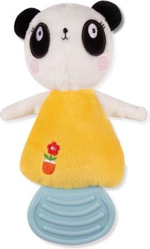 Lemon Ribbon Bijtknuffeltje Panda Junior 16,5 X 8 Cm Wit/geel van Lemon Ribbon