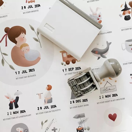 Les Petites Dates My First Times Baby Poster met Stempel van Merkloos