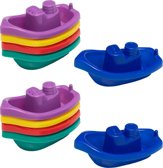 Let's Play badspeelgoed - 10x - bootjes - kunststof - 10 x 3,5 cm van Let's Play