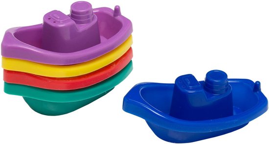 Let's Play badspeelgoed - 5x - bootjes - kunststof - 10 x 3,5 cm van Let's Play