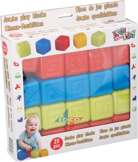 Let's Play Speelblokken 5 Cm 20-delig van Let's Play