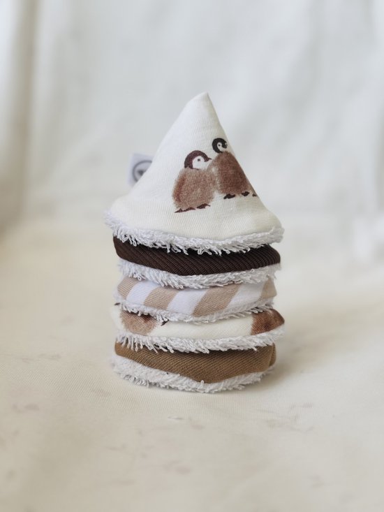 Letters by Lau | Piemelhoedjes Pinguïns | set van 5 | Kraamcadeau | Handig | Mommybag | Baby | Jongetjes | Katoen | Badstof | Leuke print van Merkloos