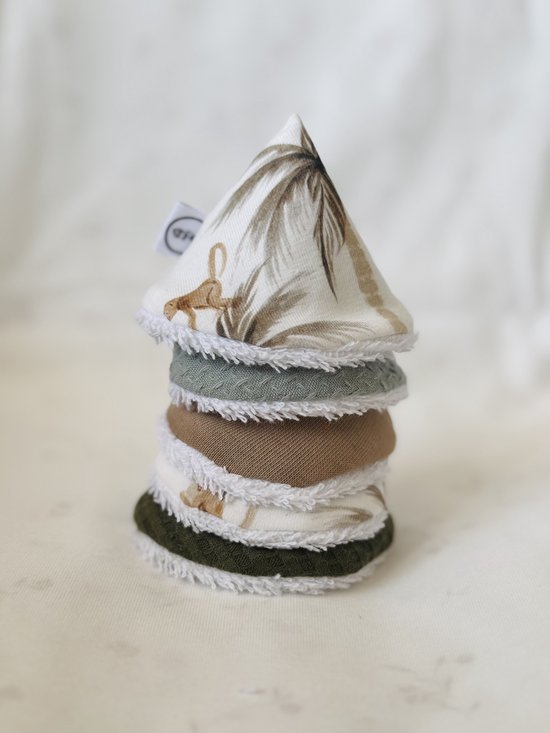 Letters by Lau | Pipihoedjes Jungle | Piemelhoedjes | set van 5 | Kraamcadeau | Handig | Mommybag | Baby | Jongetjes | Katoen | Badstof | Leuke print van Merkloos