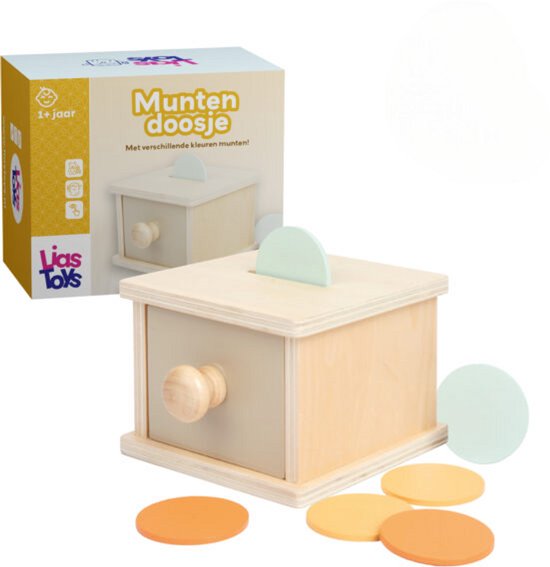 LiasToys - Montessori Coin Box, Montessori Speelgoed vanaf 1 jaar, Educatief Speelgoed, Baby Speelgoed van LiasToys