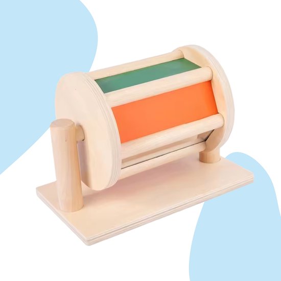 LiasToys - Spinning drum - Baby Speelgoed 6 Maanden - Montessori Speelgoed - Draaiende Trommel - Houten speelgoed van LiasToys