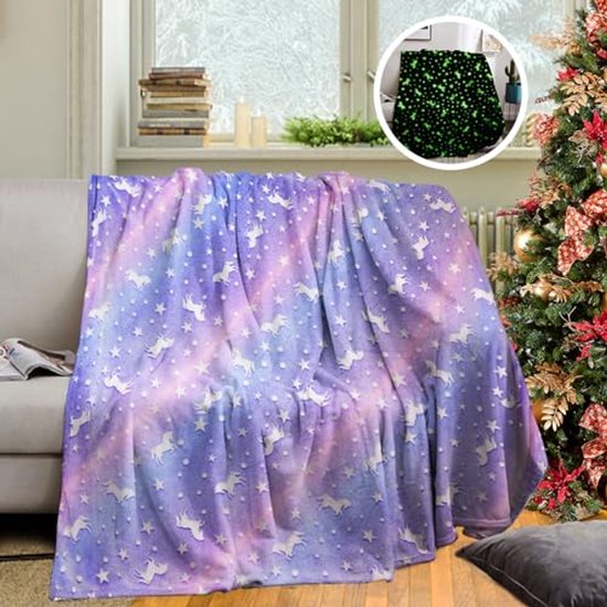 Lichtgevende Eenhoorn Knuffeldeken voor Kinderen - Superzacht en Warm, Gift voor Meisjes - 150 x 200 cm van Wynnbee