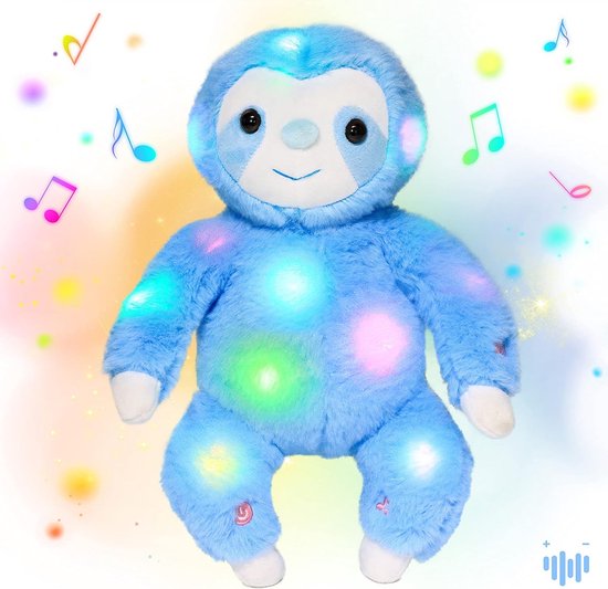 Lichtgevende Muzikale Luiaard Knuffel - Zachte Pluche Speelgoed met Nachtlampje voor Kinderen van CuddleBright