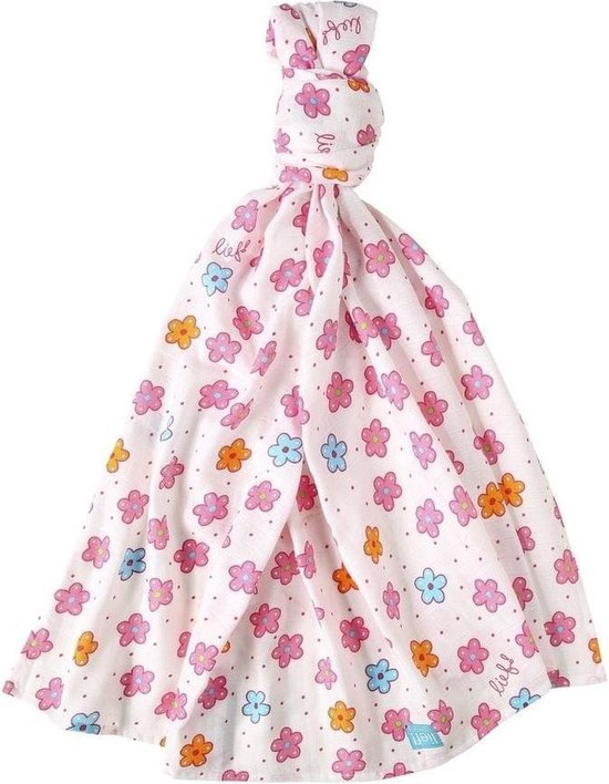 Lief! XL Hydrofieldoek met Bloemenprint Roze– 120x120cm| Hydrofiele luiers voor baby’s | Babyverzorging van LIEF