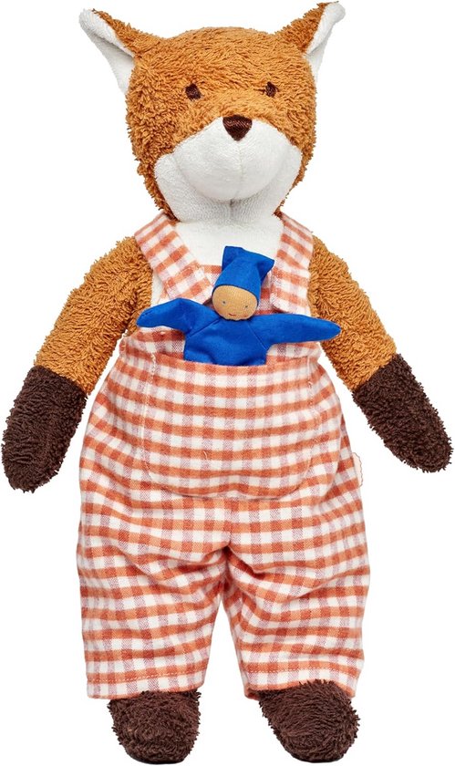 Liefdevol Stoffen Vos Knuffeldier Staand met Los Poppetje van Merkloos