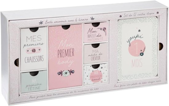 Liefdevolle Cadeauset Kraamcadeau met Fotolijst en Kaartjes Roze
