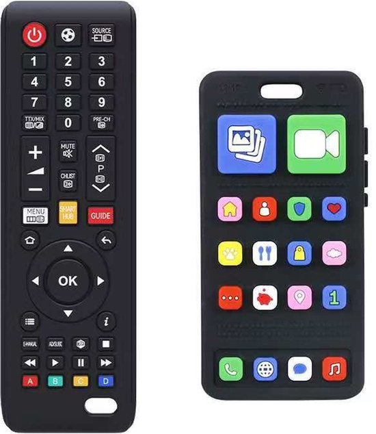 Liefjes & Co Baby Afstandsbediening + Baby Telefoon – Babyspeelgoed 100% Siliconen Speelgoed van Liefjes & Co