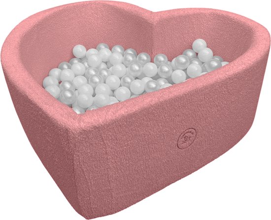 Liefjes & Co Fluffy Roze Hart Ballenbak Met 200 Ballen – Baby & Kinder Ballenbad – Zacht Foam – Speelgoed van Merkloos