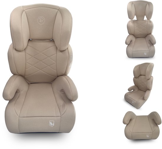 Liefjes & Co Moveup Autostoel – i-Size – Groep 2/3 (100–150 cm) Memory Foam - Afstelbare hoofdsteun - Booster - Beige