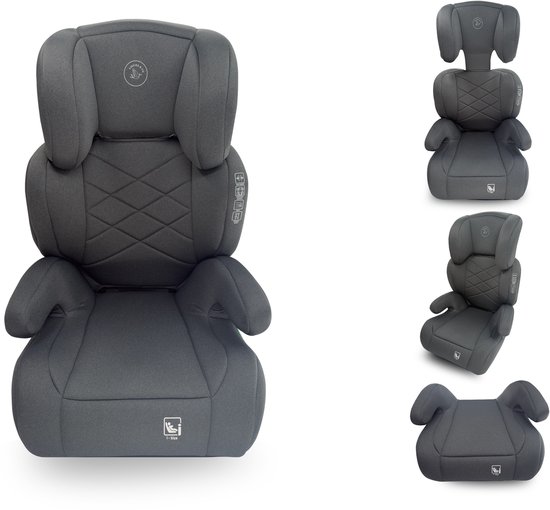 Liefjes & Co Moveup Isofix Autostoel – i-Size – Groep 2/3 (100–150 cm) Memory Foam - Afstelbare hoofdsteun - Booster - Grijs van Liefjes & Co
